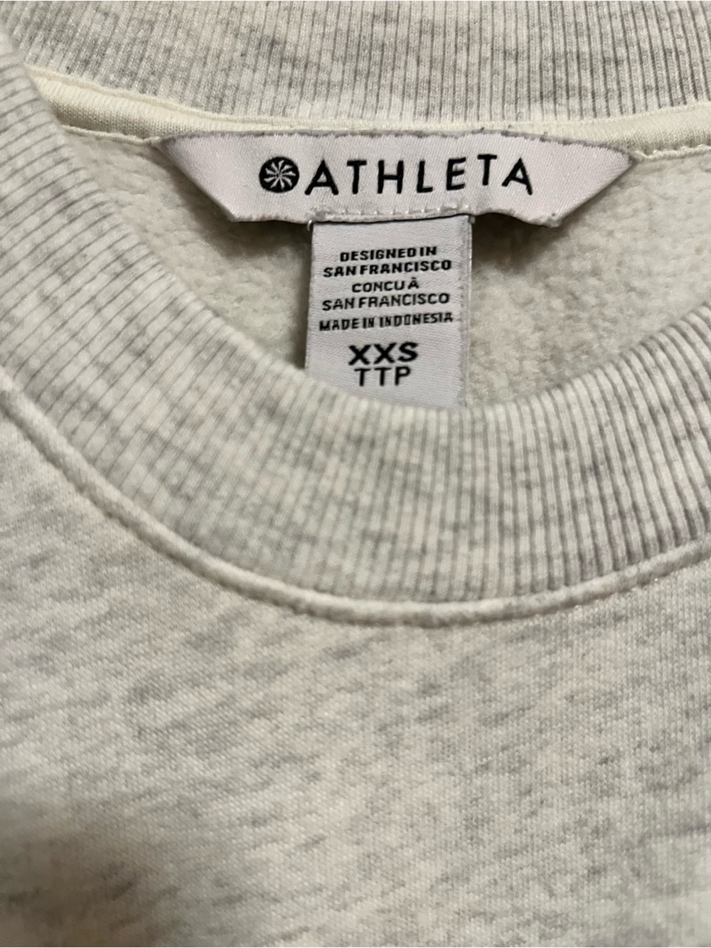 Athleta Light Gray Cropped Crewneck Sweatshirt XXS - Picture 3 of 3